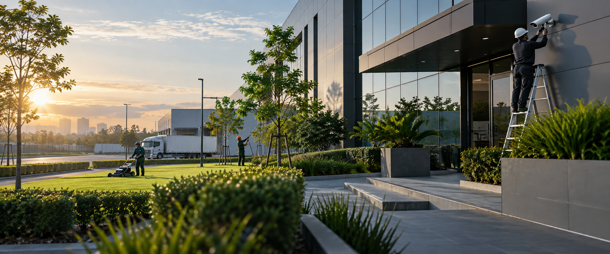 Serviços integrados de segurança e manutenção em ambiente corporativo